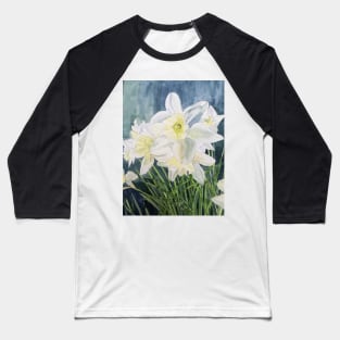 Pale Daffodils watercolour painting Baseball T-Shirt